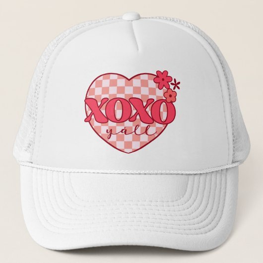 Casquette Coeur rose Xoxo Hugs et baisers (Devant)