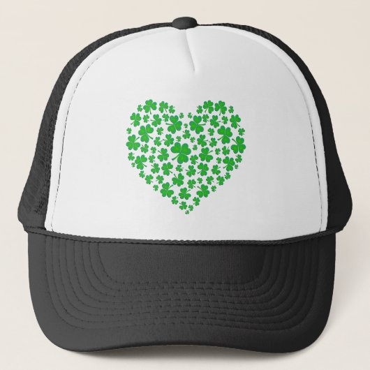 Casquette Coeur vert irlandais de shamrock (Devant)