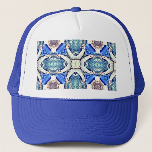 Casquette Coeurs de mandala bleu motif Thunder_Cove (Devant)
