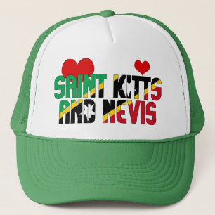 Casquette Coeurs du drapeau adorable Saint-Kitts-et-Nevis