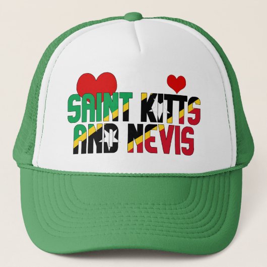 Casquette Coeurs du drapeau adorable Saint-Kitts-et-Nevis (Devant)