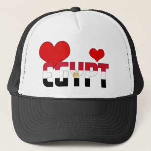 Casquette Coeurs patriotiques du drapeau égyptien adorables