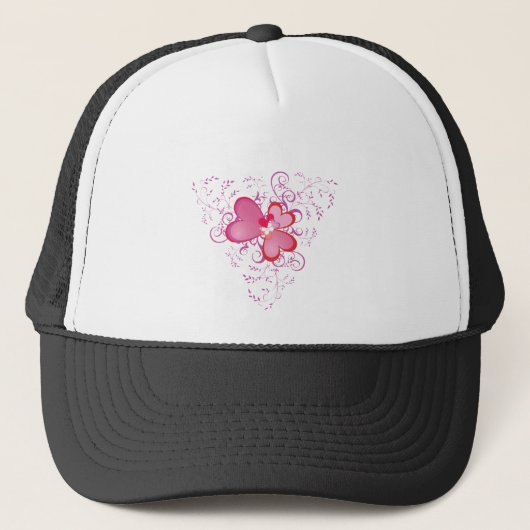 Casquette Coeurs roses (Devant)