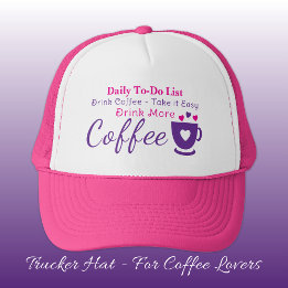 Casquette Coffee lover take it easy pink