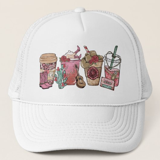 Casquette Coffee Lover Western Cowboy Theme (Devant)