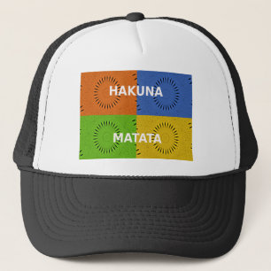 Casquette Collage d'art pop coloré et message "Hakuna Matata