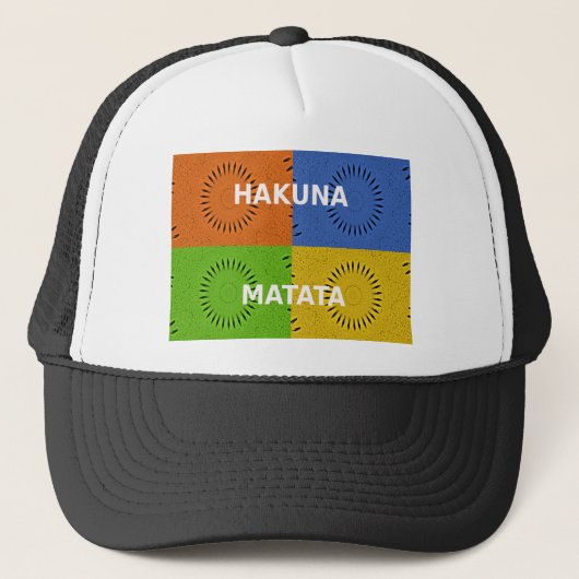 Casquette Collage d'art pop coloré et message "Hakuna Matata (Devant)