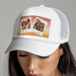 Casquette Collage de photos Instagram avec bandes colorées<br><div class="desc">Ajouter texte et photos personnalisés - Un modèle parfait pour un ado qui va à l'université. Ajoutez deux images à ce cadre rétro et des noms et des dates personnalisés pour faire un memento parfait.</div>