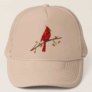Casquette Collage d'oiseau Cardinal de Noël