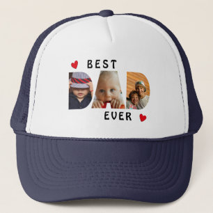 Casquette Collage photo personnalisé Best Papa Ever 3