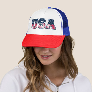Casquette College USA Font Red White Blue Stars And Stripes