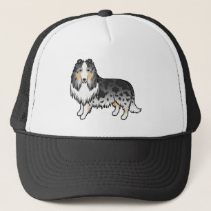 Casquette Collie Rough Blue Merle Mignon Chien de Dessin Ani