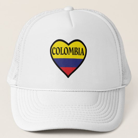 Casquette Colombie Drapeau chapeau de camion cardiaque (Devant)
