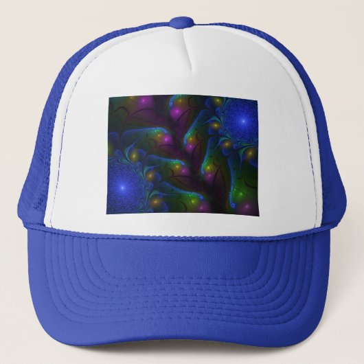 Casquette Coloré Lumineux Abstrait moderne Fractal Art (Devant)