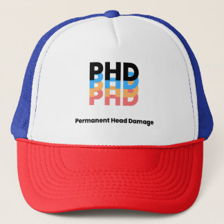Casquette Colorée Permanente Tête Dommages PhD Vie étudiante