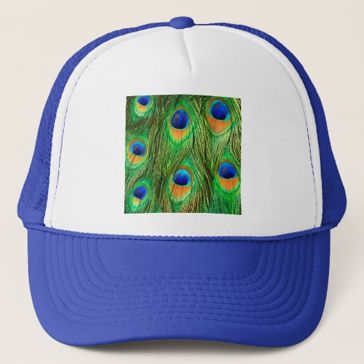 Casquette Colorful Peacock Feathers Print (Devant)