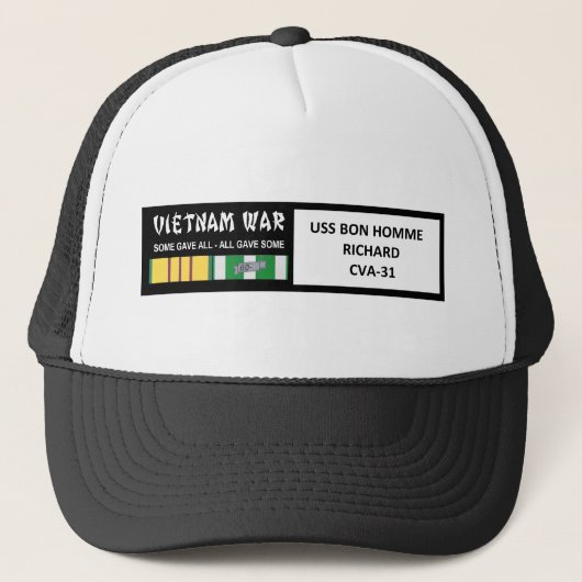 CASQUETTE COMBATTANT D'USS BON HOMME RICHARD VIETNAM (Devant)