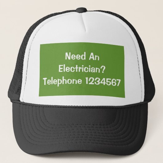 CASQUETTE COMMERCES. ÉLECTRICIEN. (Devant)
