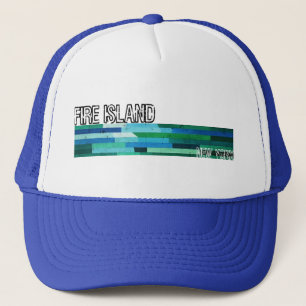 Casquette Conception abstraite vintage bleu-vert de Fire Isl