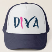 Casquette Conception bleue et rose de diva des textes (Devant)