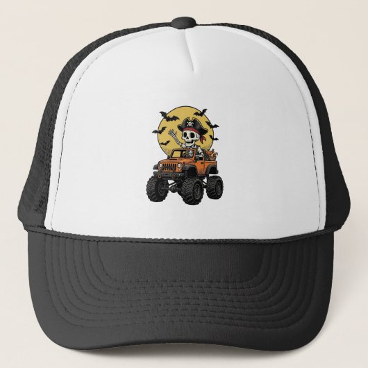 Casquette Conception de camion monstre squelette pirate Hall (Devant)