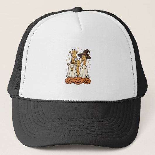 Casquette Conception de chemise fantôme de girafe de Hallowe (Devant)