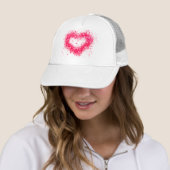 Casquette Conception de coeur scintillant rose peinture aéro (En situation)