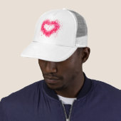 Casquette Conception de coeur scintillant rose peinture aéro (En situation)