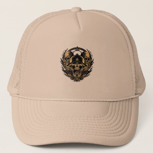 Casquette Conception de crâne complexe (Devant)
