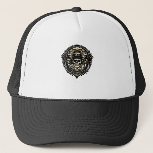 Casquette Conception de crâne complexe (Devant)