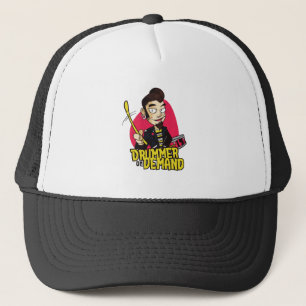 Casquette Conception de gars batteur avec des baguettes de t