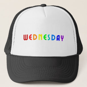 Casquette Conception de lettrage « Mercredi » en couleurs ar
