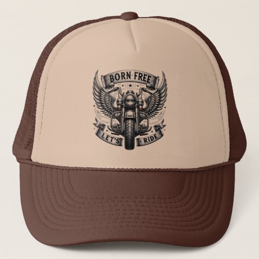 Casquette Conception de moto avec ailes et slogans (Devant)