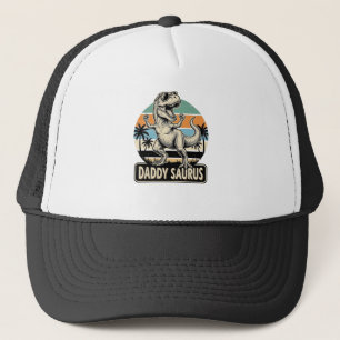 Casquette Conception de t-shirt de dinosaure rétro Papa Saur