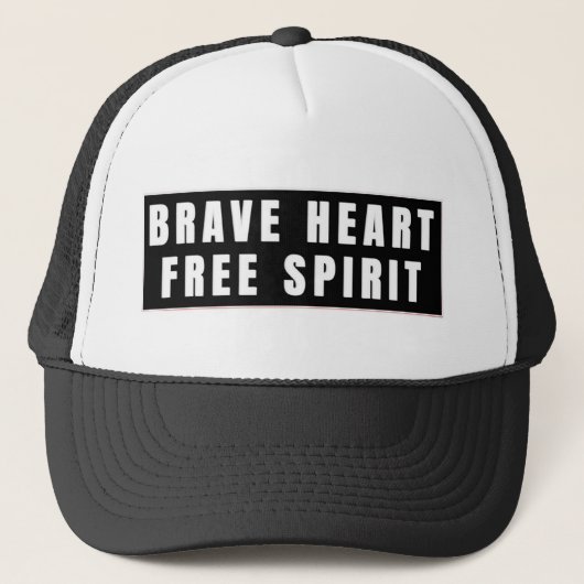 Casquette Conception de texte Cœur Brave et Esprit Libre (Devant)
