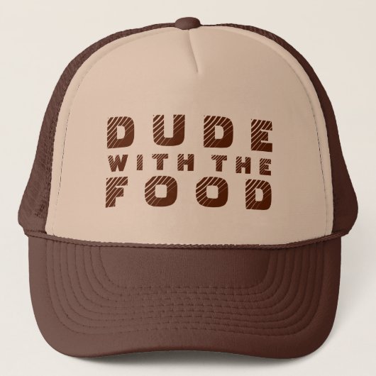 Casquette Conception de texte marron mec avec la nourriture (Devant)