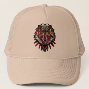 Casquette Conception de totem tribal Haida de loup