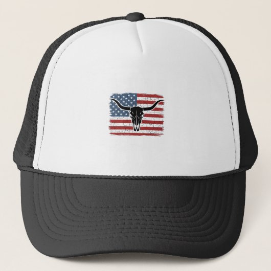 Casquette Conception de vecteur de drapeau américain de crân (Devant)