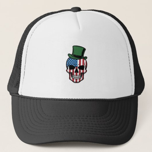 Casquette Conception de vecteur de drapeau de crâne de trèfl (Devant)