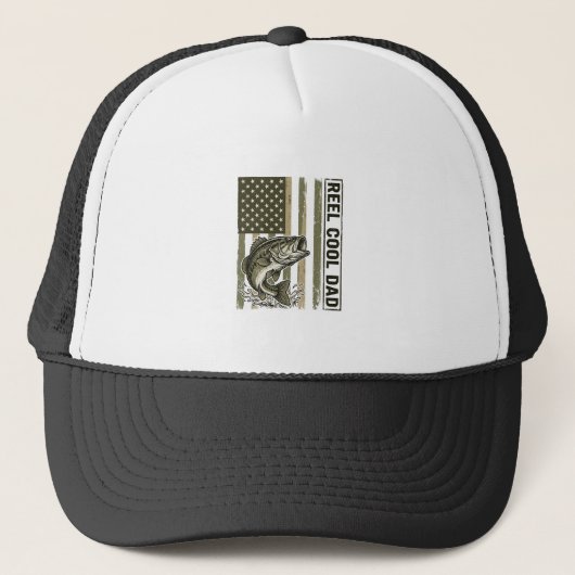 Casquette Conception de vecteur de drapeau de pêche à la bas (Devant)