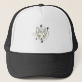 Casquette Conception de visage de chat spatial cool (Devant)