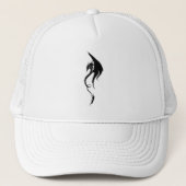 Casquette Conception d'illustration de dragon tribal blanc n (Devant)