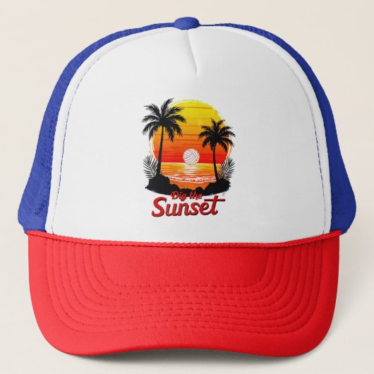 Casquette Conception du coucher du soleil de volley-ball "Cr (Devant)