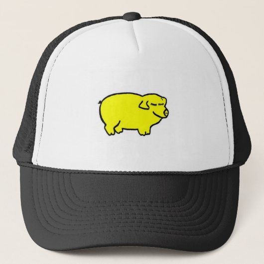 Casquette Conception jaune de jour de porc (Devant)