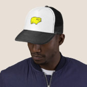 Casquette Conception jaune de jour de porc (En situation)