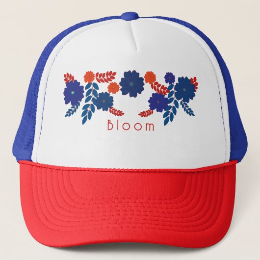 Casquette Conception vectorielle de fleurs bleues simples (Devant)