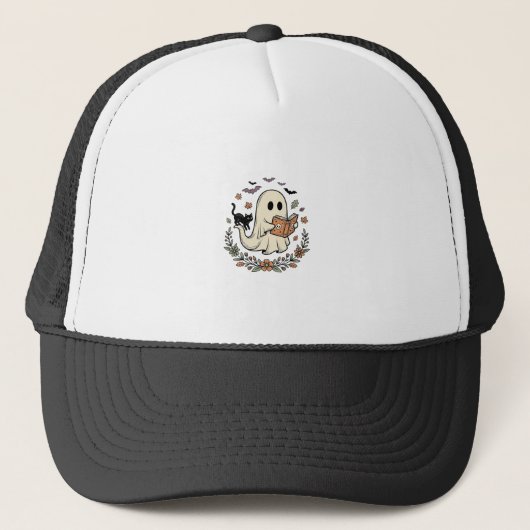 Casquette Conception vectorielle florale Halloween Chat Fant (Devant)