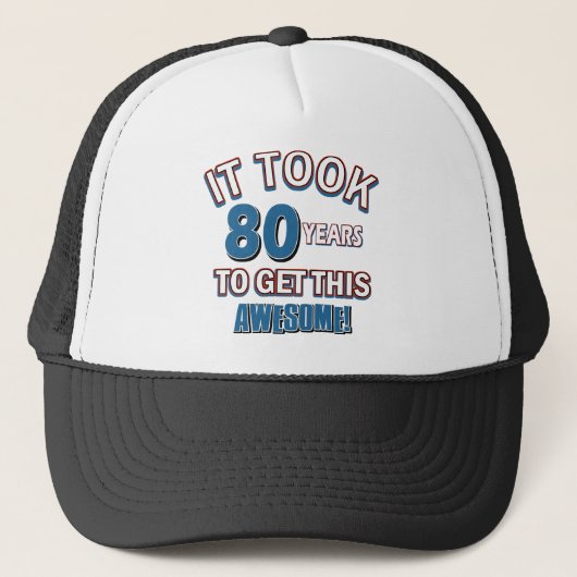 Casquette conceptions d'anniversaire de 80 ans (Devant)