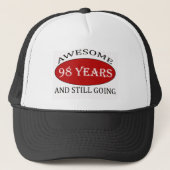 Casquette conceptions d'anniversaire de 98 années (Devant)