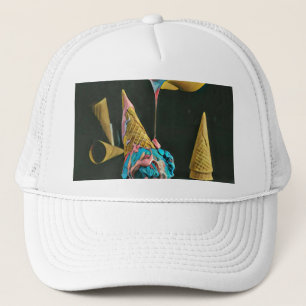 Casquette cône crème glacée fraise